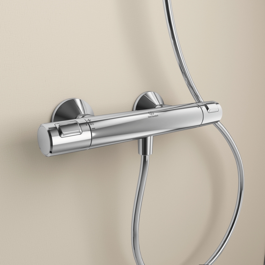 Ideal Standard A7201AA - CERATHERM T25 Thermostatic Shower Mixer, Polished Chrome