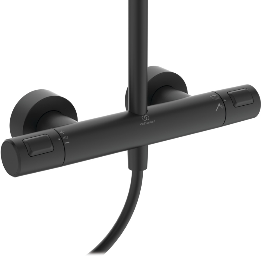 Ideal Standard A7545XG - Shower set with CERATHERM T25 thermostatic mixer, matte black