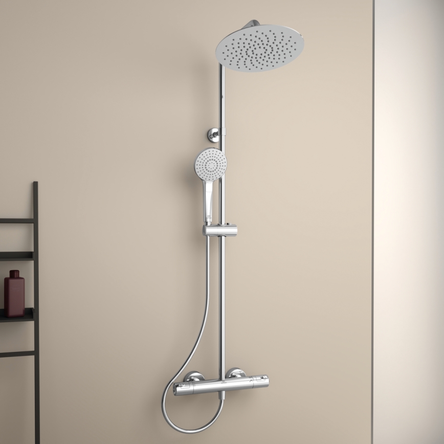 Ideal Standard A7565AA - Shower set with CERATHERM T50 thermostatic mixer, polished chrome