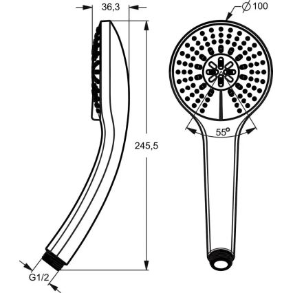 Ideal Standard B9403AA - IDEALRAIN Hand Shower, Polished Chrome