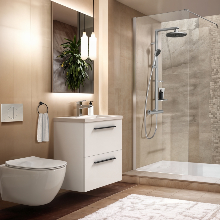 Ideal Standard BD583SI - Shower set with CERATHERM ALU+ thermostatic mixer, matt chrome