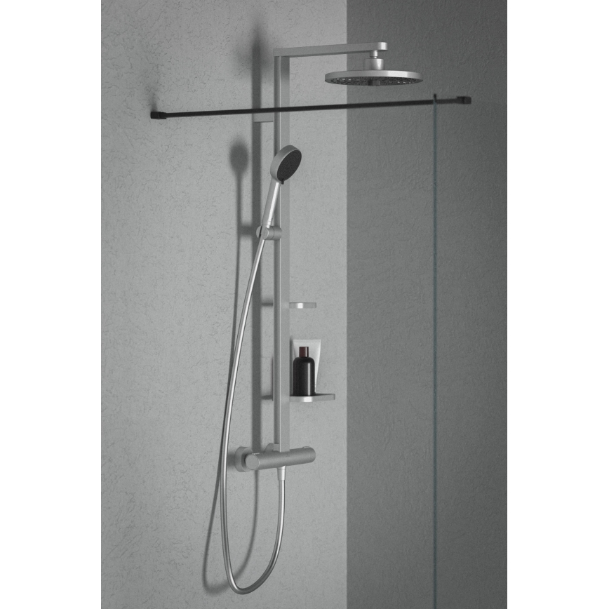 Ideal Standard BD583SI - Shower set with CERATHERM ALU+ thermostatic mixer, silver finish