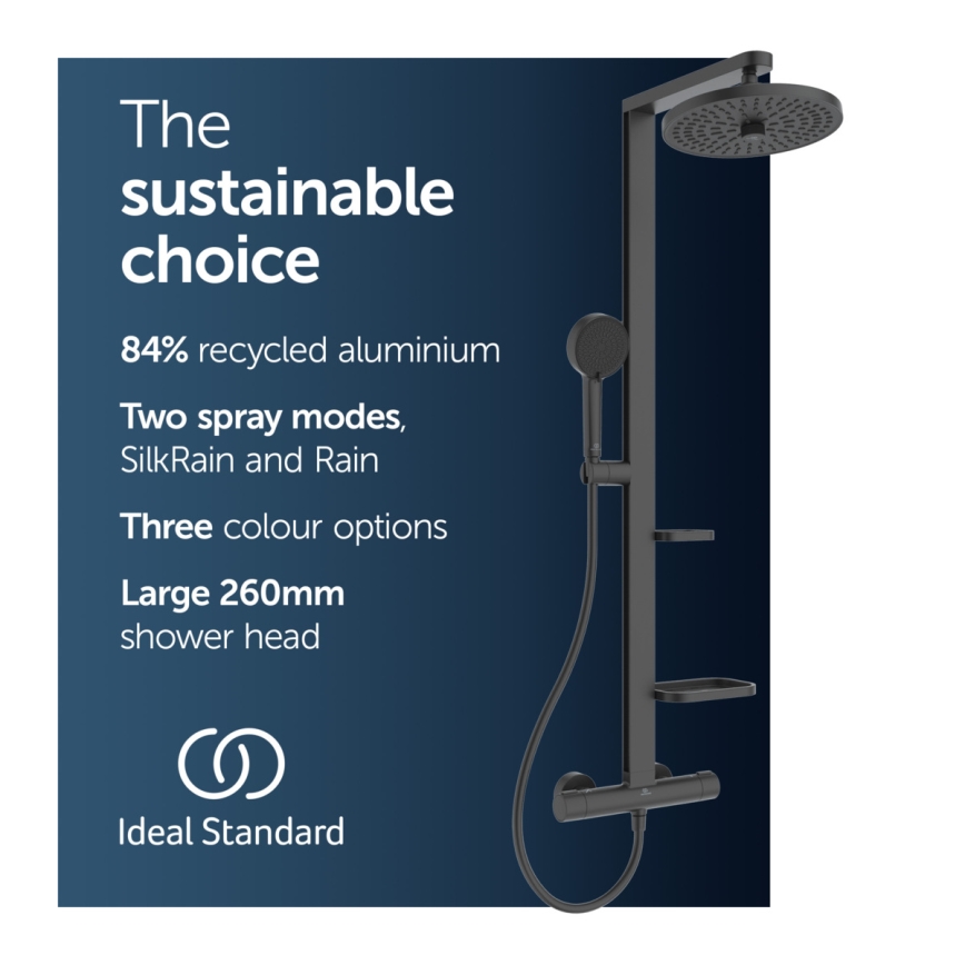 Ideal Standard BD583XG - Shower set with CERATHERM ALU+ mixer, matte black