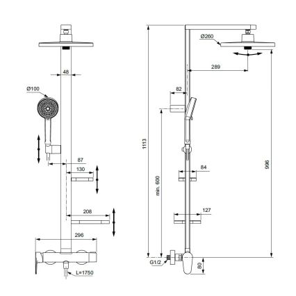 Ideal Standard BD584XG - Shower set with CERAFLOW ALU+ mixer, matte black