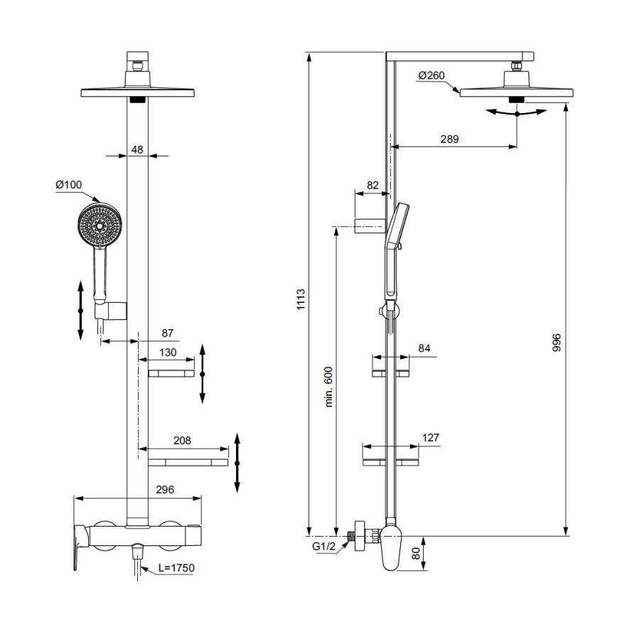 Ideal Standard BD584XG - Shower set with CERAFLOW ALU+ mixer, matte black