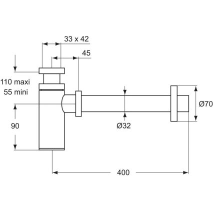 Ideal Standard D5859AA - Matt Chrome Basin Trap