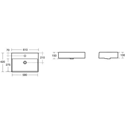Ideal Standard K078101 - STRADA Countertop Basin 60x42 cm ceramic/white