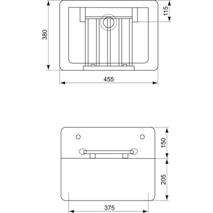 Ideal Standard S593901 - DOURO wall-mounted utility sink with drain grate 45.5 x 38 cm ceramic/white