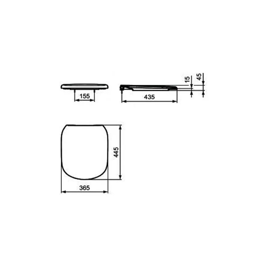 Ideal Standard T352901 - TESI SoftClose toilet seat, white
