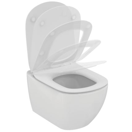 Ideal Standard T354601 - TESI wall-hung toilet with SoftClose seat, ceramic/white