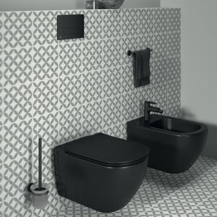 Ideal Standard T3546V3 - TESI wall-hung toilet with SoftClose seat, ceramic/black
