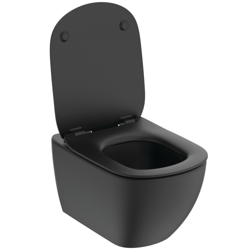 Ideal Standard T3546V3 - TESI wall-hung toilet with SoftClose seat, ceramic/black