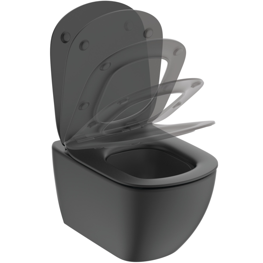 Ideal Standard T3546V3 - TESI wall-hung toilet with SoftClose seat, ceramic/black