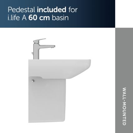 Ideal Standard T470501 - Wall-hung washbasin I.LIFE A 60x48 cm ceramic/white