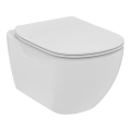 Ideal Standard T536001 - TESI Rimless Wall-Hung Toilet with SoftClose Seat, Ceramic/White