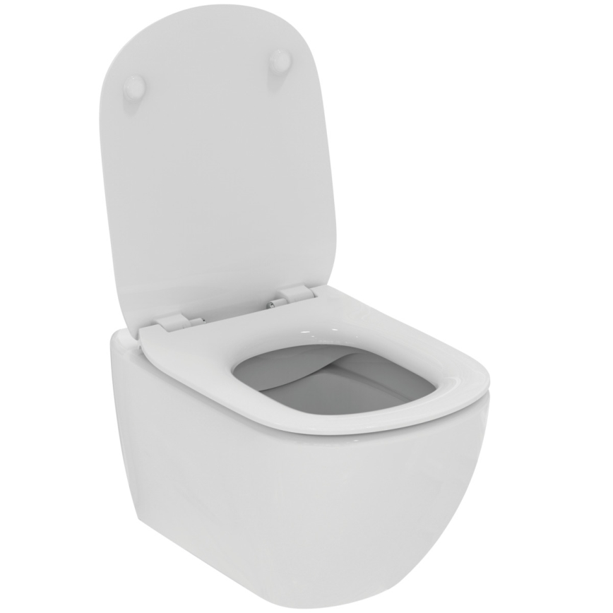 Ideal Standard T536001 - TESI Rimless Wall-Hung Toilet with SoftClose Seat, Ceramic/White