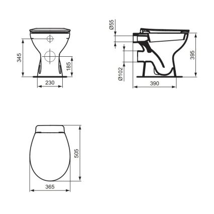 Ideal Standard W333101 - EUROVIT Floor-standing Toilet ceramic/white
