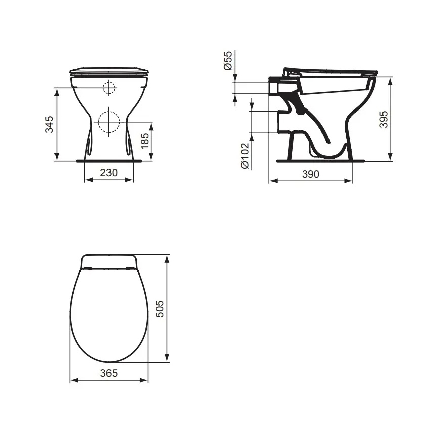 Ideal Standard W333101 - EUROVIT Floor-standing Toilet ceramic/white