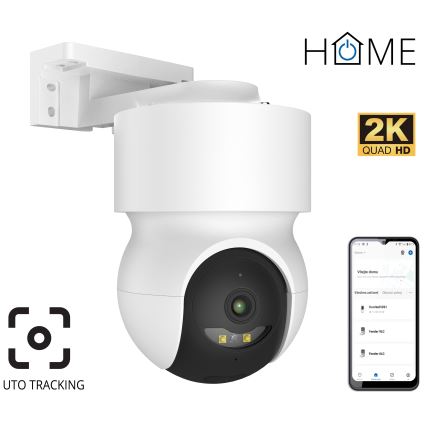 Smart outdoor Wi‑Fi camera with motion sensor, 2K, 12V, IP65, white