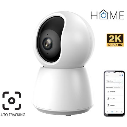 Smart 2K Wi‑Fi Camera with Motion Sensor, 5V — Tuya, White