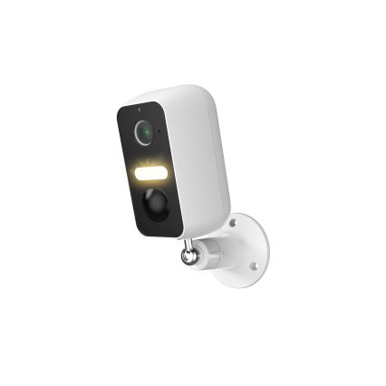 Smart Outdoor Camera with Motion Sensor — 2K Resolution, 9600 mAh Battery, IP65, Wi‑Fi (Tuya), White