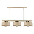 IGNIA Cable-Hung Chandelier 3xE27/60W/230V Beige/Gold