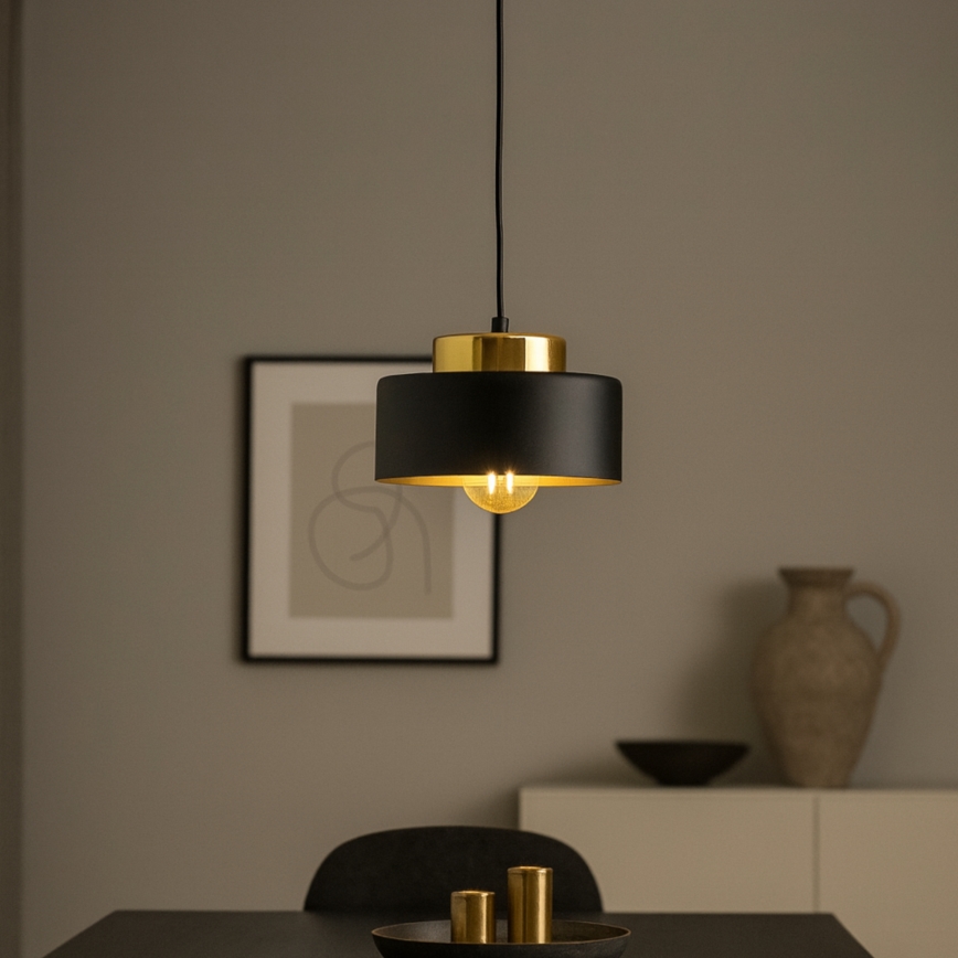 IGNIA Cable Pendant Light 1xE27/60W/230V Black/Gold
