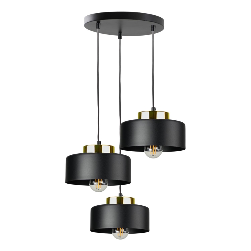 IGNIA Cable Pendant Light, 3x E27/60W/230V, Black