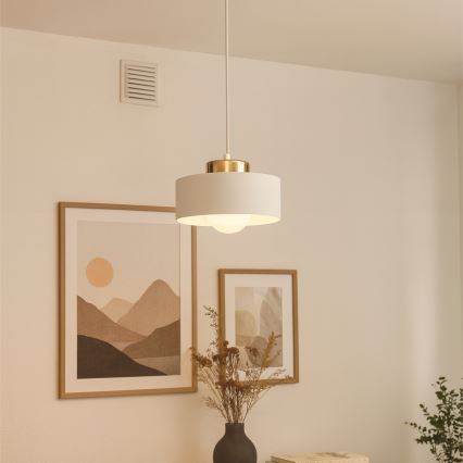 IGNIA Cable-Suspended Pendant Light 1x E27/60W/230V White/Gold