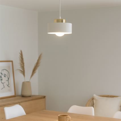 IGNIA Cable-Suspended Pendant Light 1x E27/60W/230V White/Gold