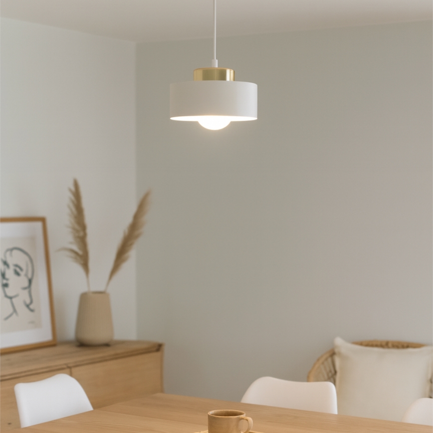 IGNIA Cable-Suspended Pendant Light 1x E27/60W/230V White/Gold