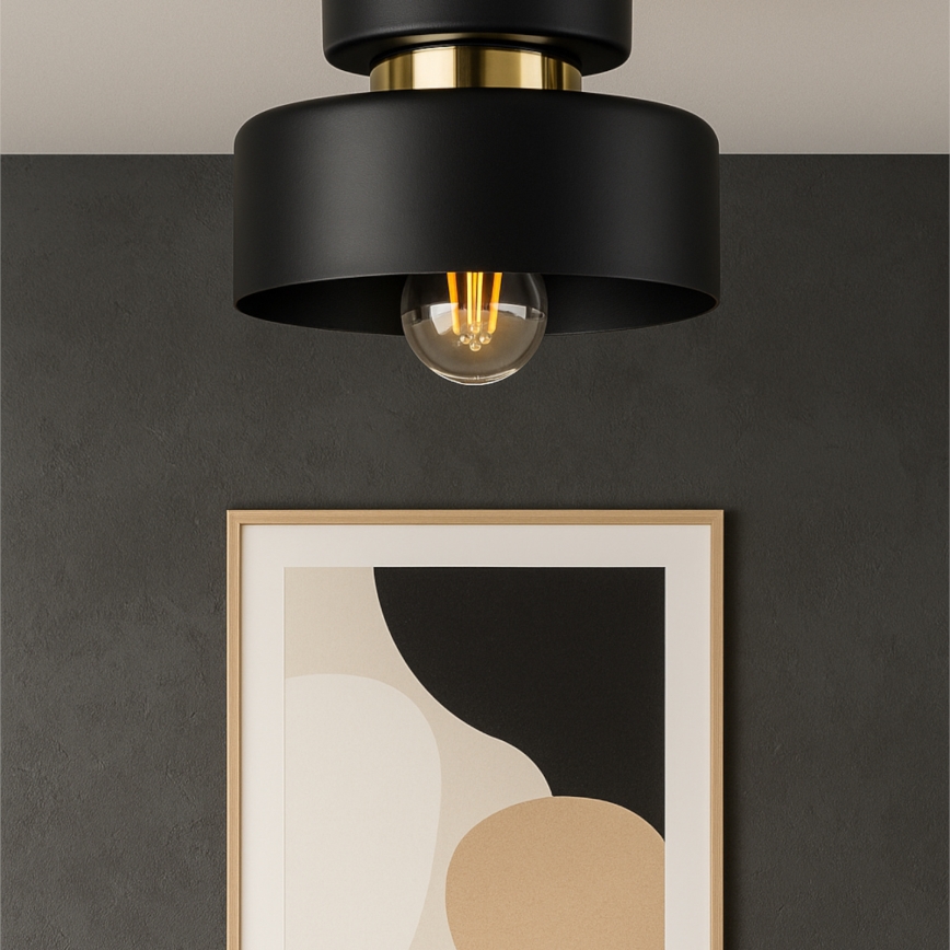 IGNIA Ceiling Light 1x E27/60W/230V Black/Gold