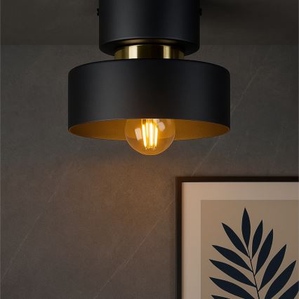 IGNIA Ceiling Light 1x E27/60W/230V Black/Gold