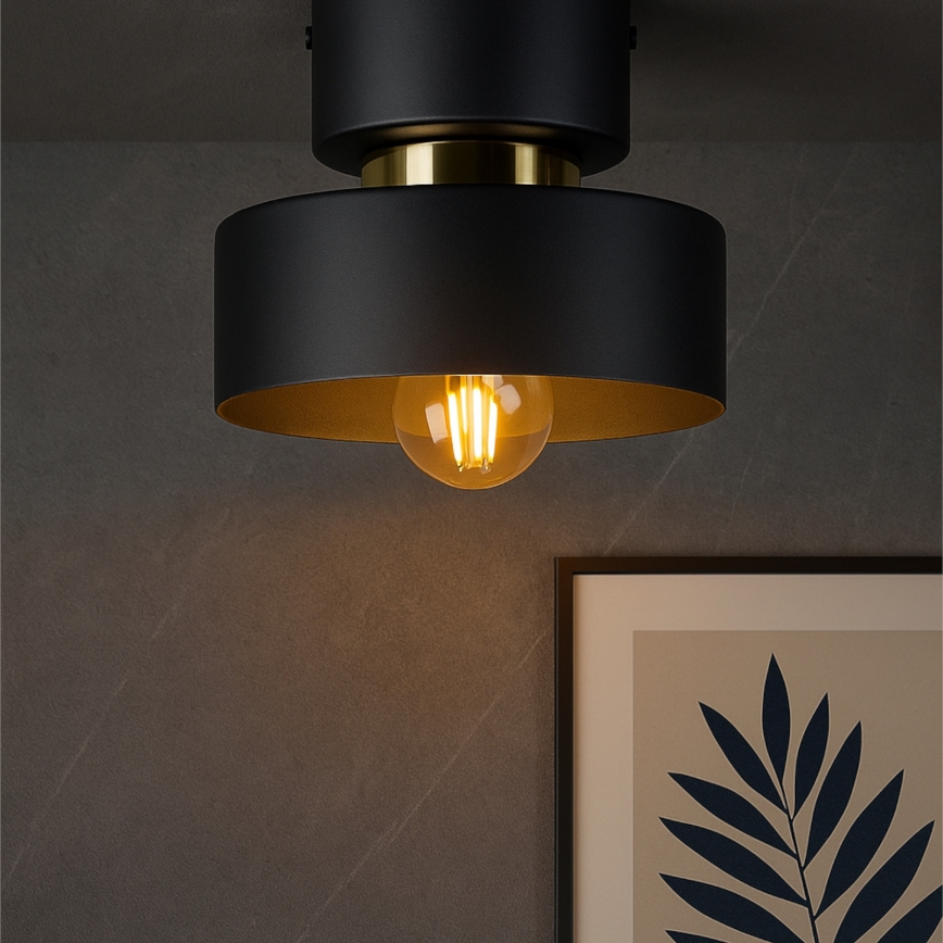 IGNIA Ceiling Light 1x E27/60W/230V Black/Gold
