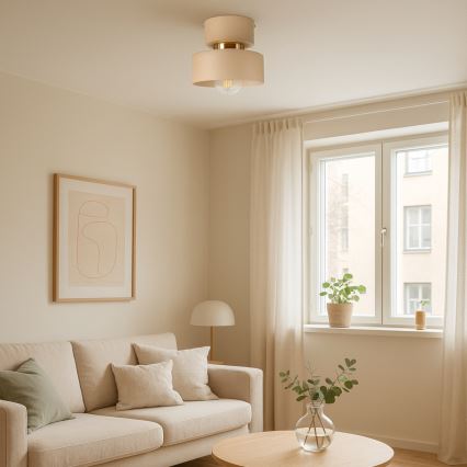 IGNIA Ceiling Light 1xE27/60W/230V Beige/Gold