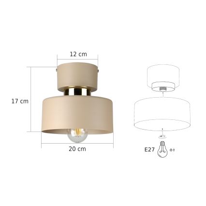 IGNIA Ceiling Light 1xE27/60W/230V Beige/Gold