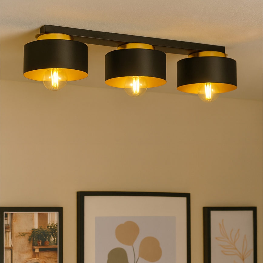 IGNIA Ceiling Light 3xE27/60W/230V Black/Gold