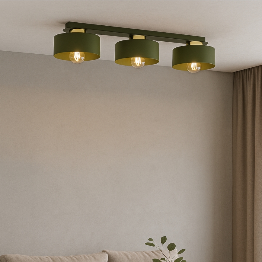 IGNIA Ceiling Light 3xE27/60W/230V Green/Gold