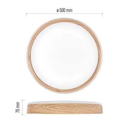 ILVI Dimmable LED Ceiling Light 45W/230V 2700-6500K Ø50 cm Beige + Remote Control