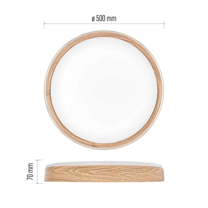 ILVI Dimmable LED Ceiling Light 45W/230V 2700-6500K Ø50 cm Beige + Remote Control