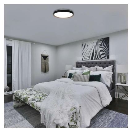 Dimmable LED Ceiling Light ILVI LED/45W/230V 2700-6500K Ø 50 cm black/beige + remote control