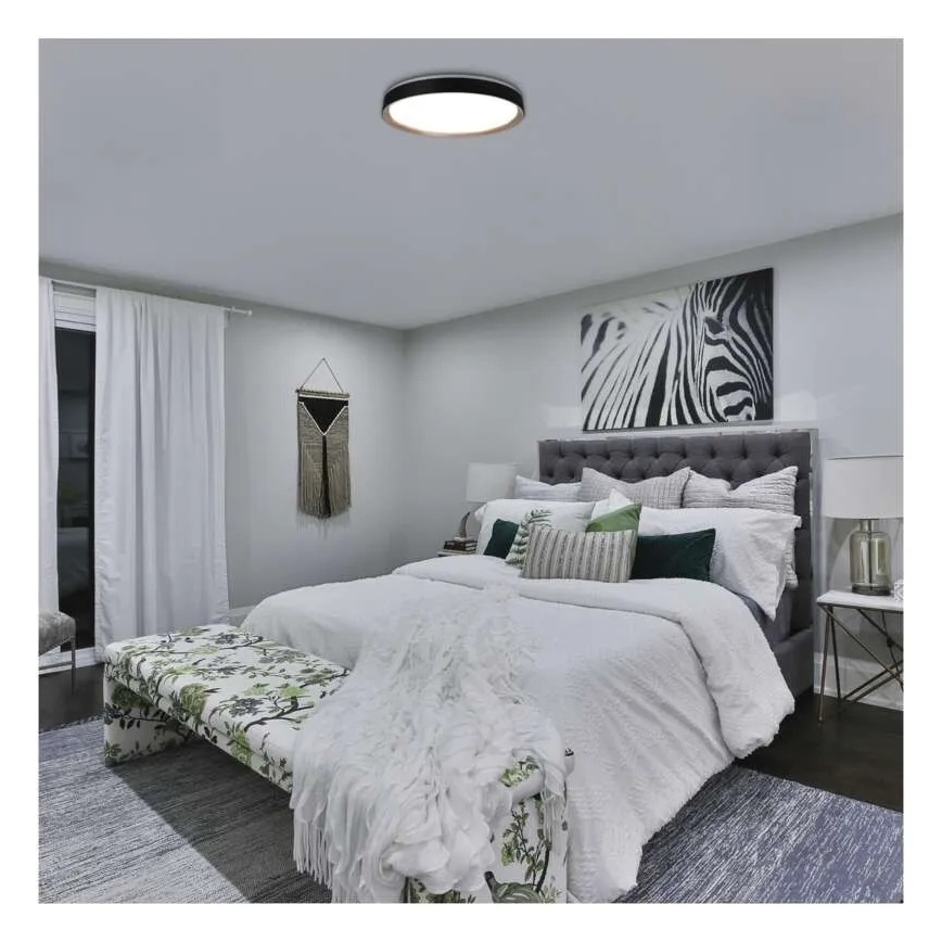 Dimmable LED Ceiling Light ILVI LED/45W/230V 2700-6500K Ø 50 cm black/beige + remote control