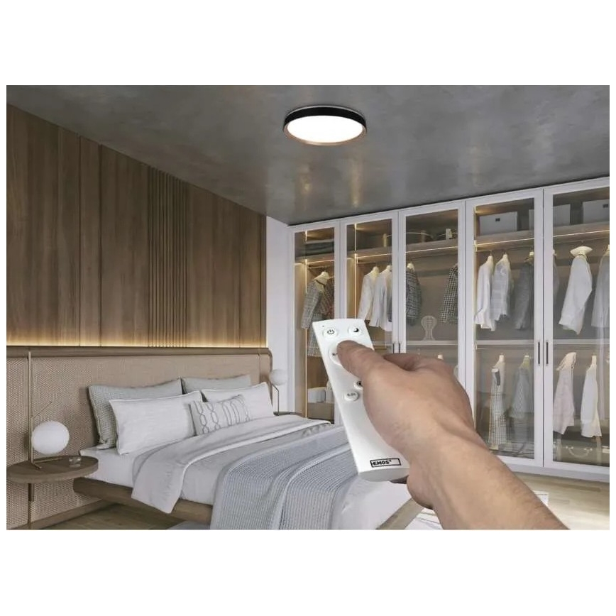 Dimmable LED Ceiling Light ILVI LED/45W/230V 2700-6500K Ø 50 cm black/beige + remote control