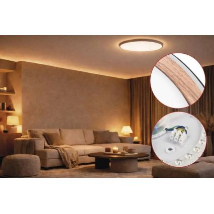 Dimmable LED Ceiling Light ILVI LED/45W/230V 2700-6500K Ø 50 cm black/beige + remote control