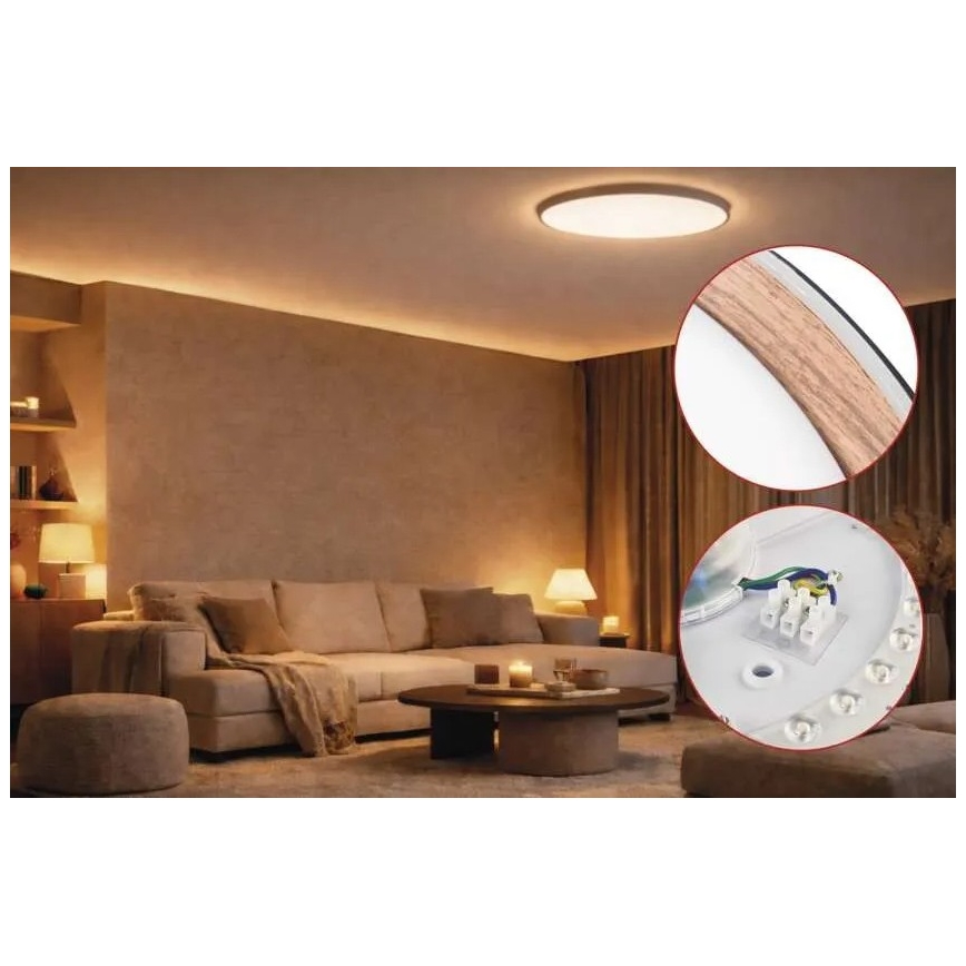 Dimmable LED Ceiling Light ILVI LED/45W/230V 2700-6500K Ø 50 cm black/beige + remote control