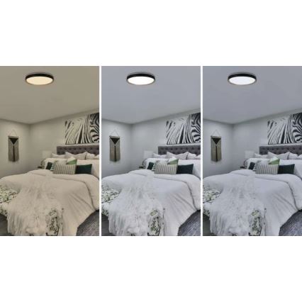 Dimmable LED Ceiling Light ILVI LED/45W/230V 2700-6500K Ø 50 cm black/beige + remote control