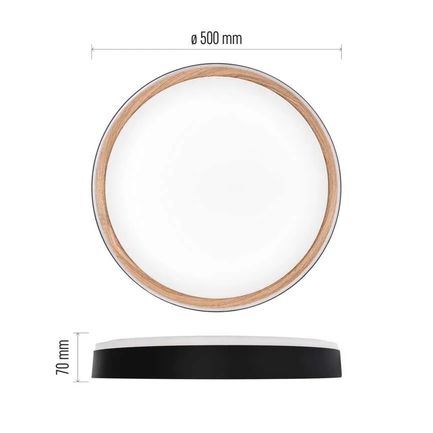 Dimmable LED Ceiling Light ILVI LED/45W/230V 2700-6500K Ø 50 cm black/beige + remote control