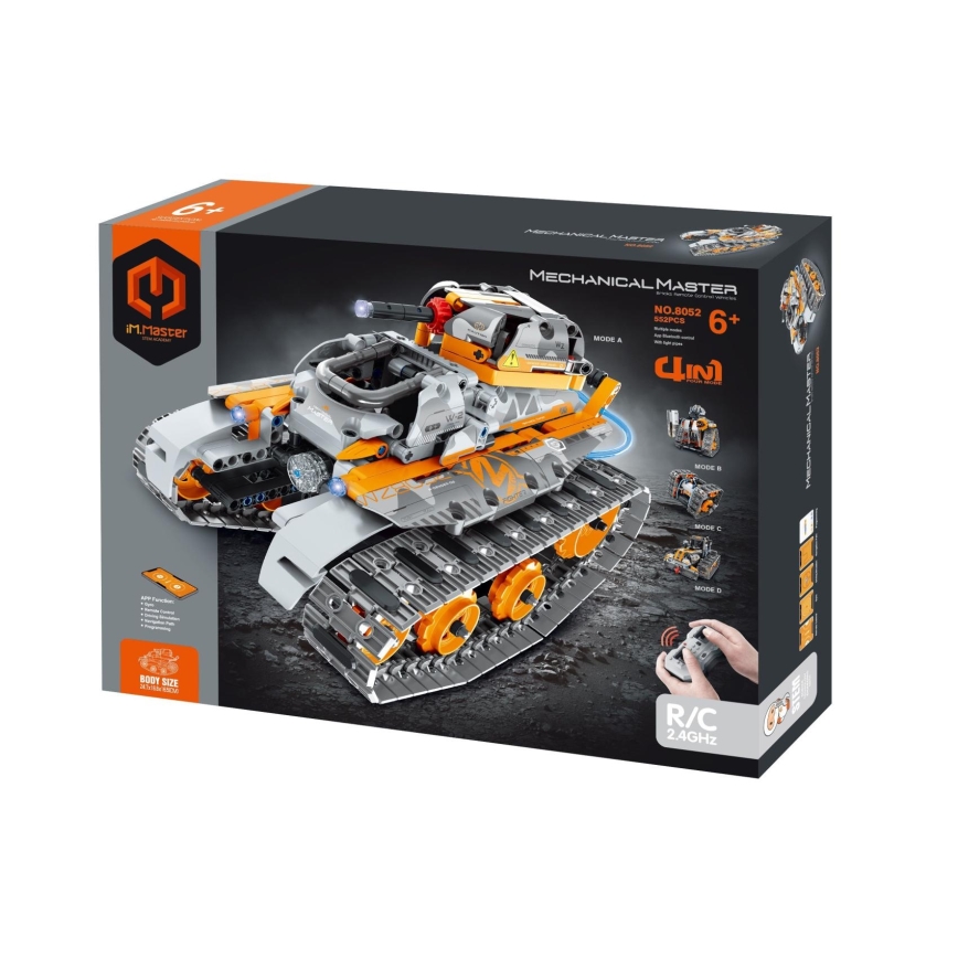 iM.Master - 4-in-1 Tank Building Kit, 554 Pieces, 2xAA + Remote Control
