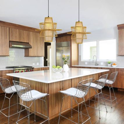 Chandelier on a string PINCHOS 1xE27/40W/230V d. 45 cm bamboo