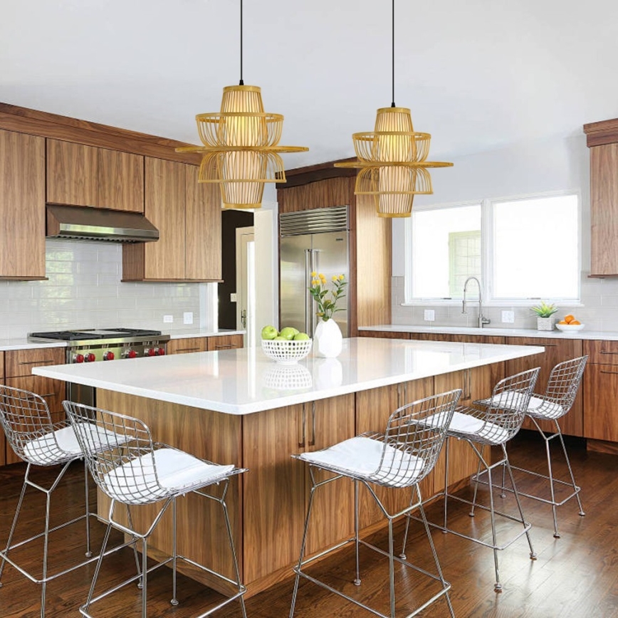 Chandelier on a string PINCHOS 1xE27/40W/230V d. 45 cm bamboo